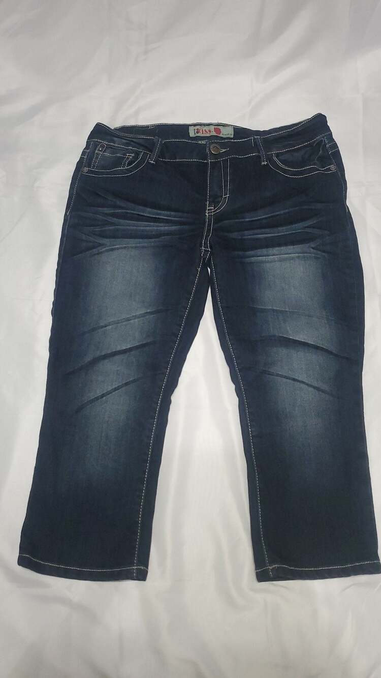 1st Kiss Premium Denim Dark Wash Cropped Jeans Size 15